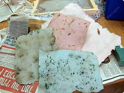 Изготовление самодельной бумаги из речной тины и водорослей